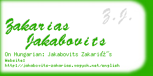 zakarias jakabovits business card